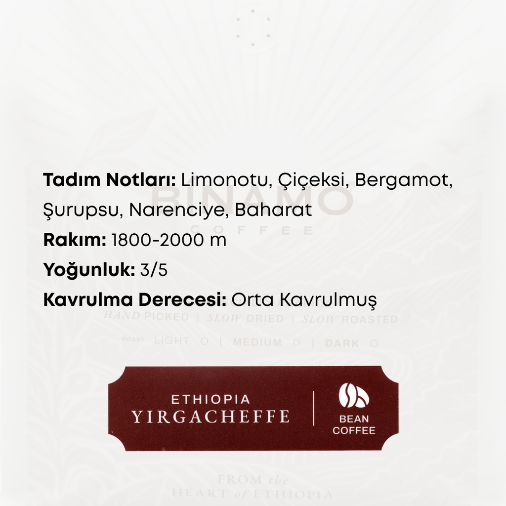 Ethiopia Yirgacheffe Çekirdek Kahve