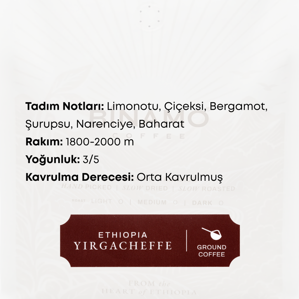 Ethiopia Yirgacheffe Öğütülmüş Kahve
